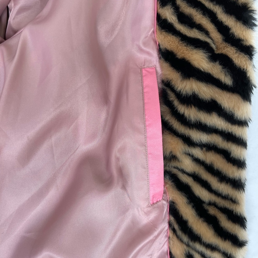 Kate Spade Faux fur animal print jacket Old Money Quiet Luxury NWT Size XS - Picture 10 of 10